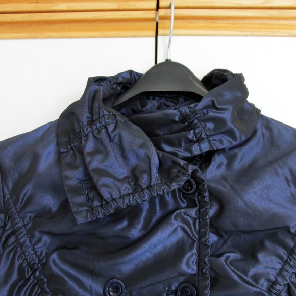 Bellissima Light Jacket Ruched Dark Blue Wet Look - Picture 2 of 11